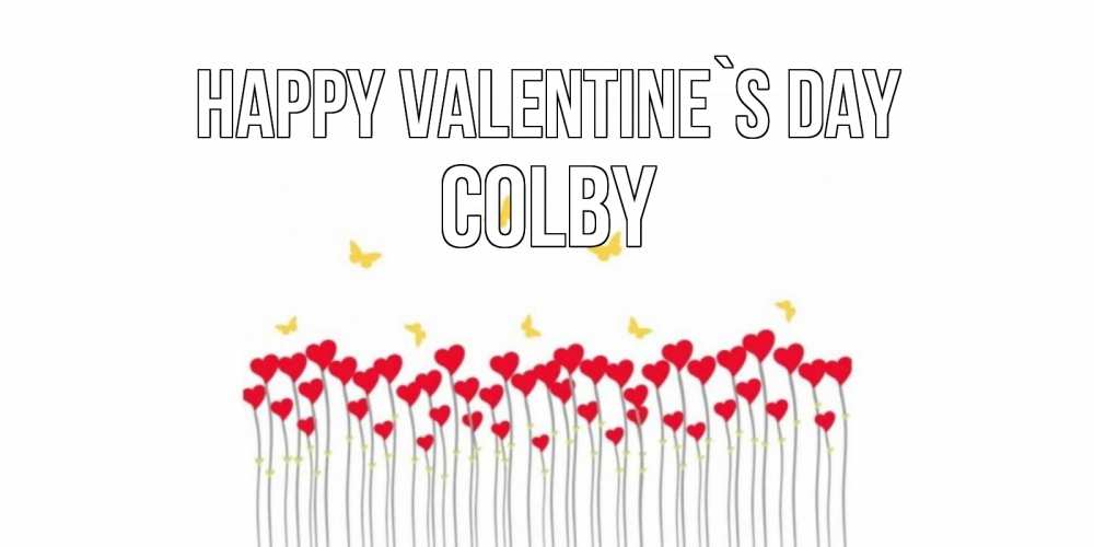 Greetings card с именем, Colby Happy Valentine`s Day шары много на палочках Greetings with text for free download 